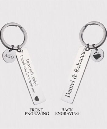 Engraved Keychain, Anniversary gift