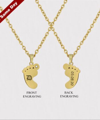 EngravableBabyFootPendant Engravable Baby Foot Pendant, Gift For New Mom
