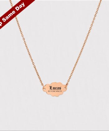 Engraved cloud necklace, Customizable Jewelry
