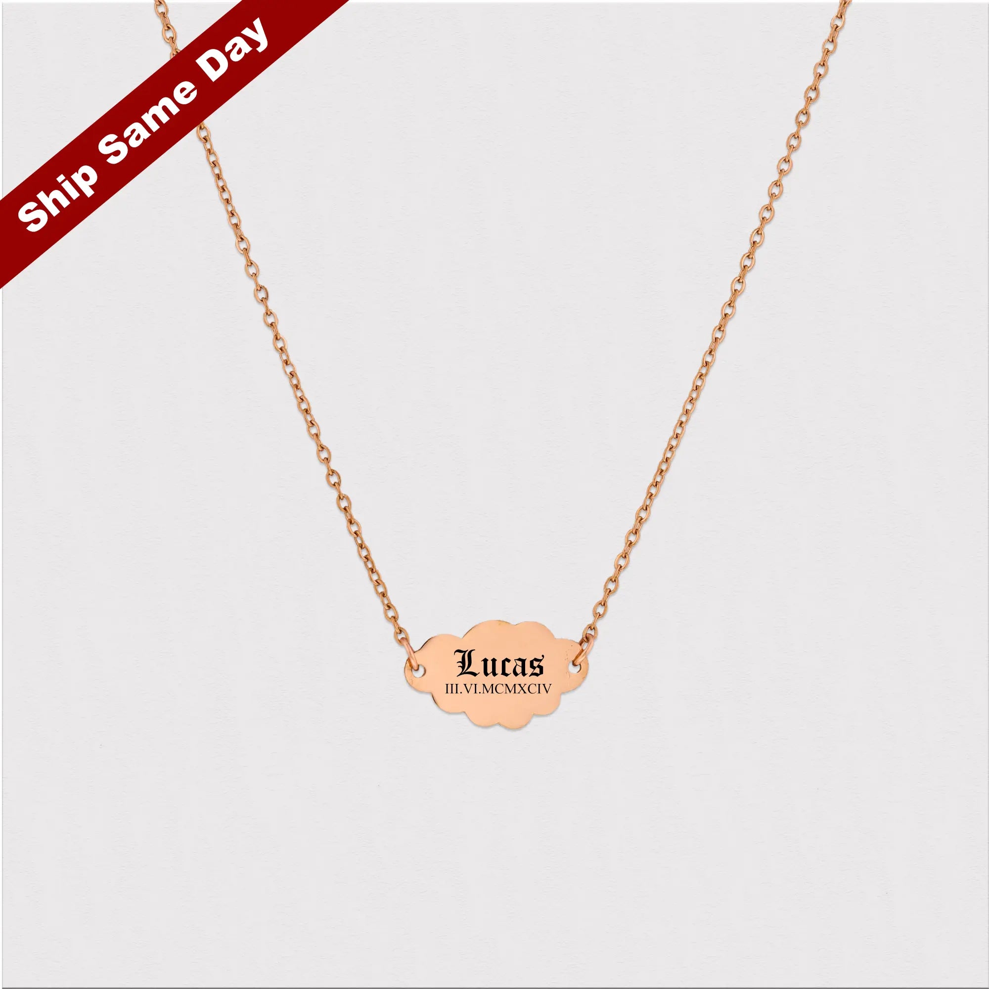 EngravedCloudNecklace Engraved cloud necklace, Customizable Jewelry
