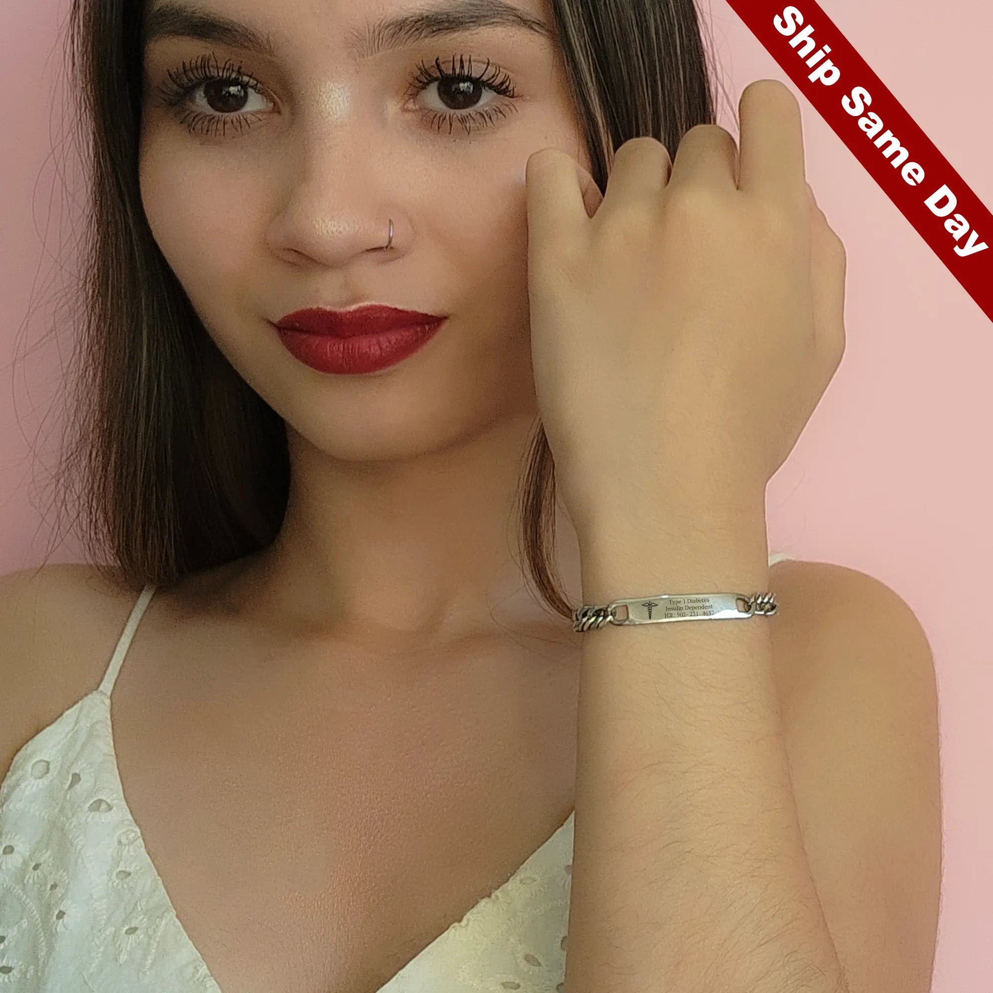 EngravedMedicalBraceletsforwomen Engraved Medical Bracelets, Engraved Bar Bracelet