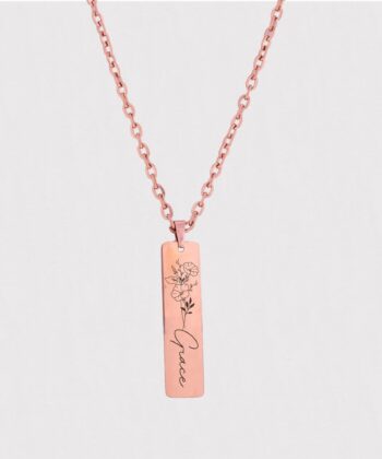Birth Flower Jewelry, flower name necklace