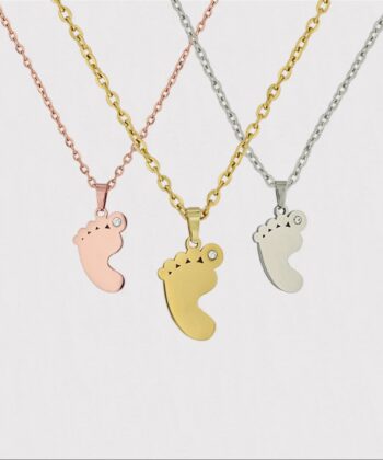 FootNecklaces Baby feet Necklace, baby footprints