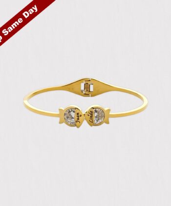 GoldenFishBangleBracelets Engrave Golden Fish Bangle Bracelets