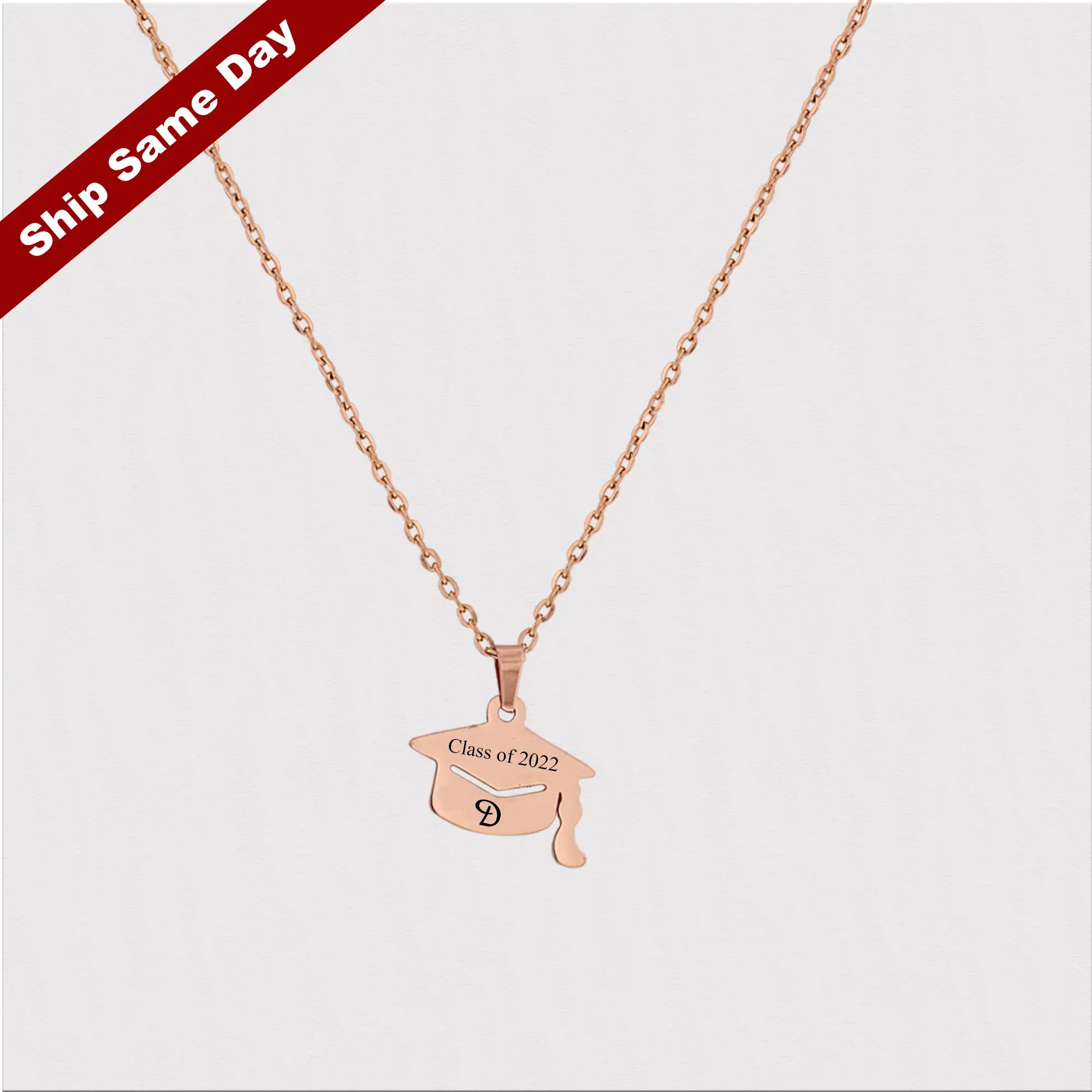 GraduationCapNecklace Graduation, Engravable Charm Necklace