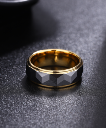 HammeredBandRing Gift For Fiance, Whiskey Barrel Ring