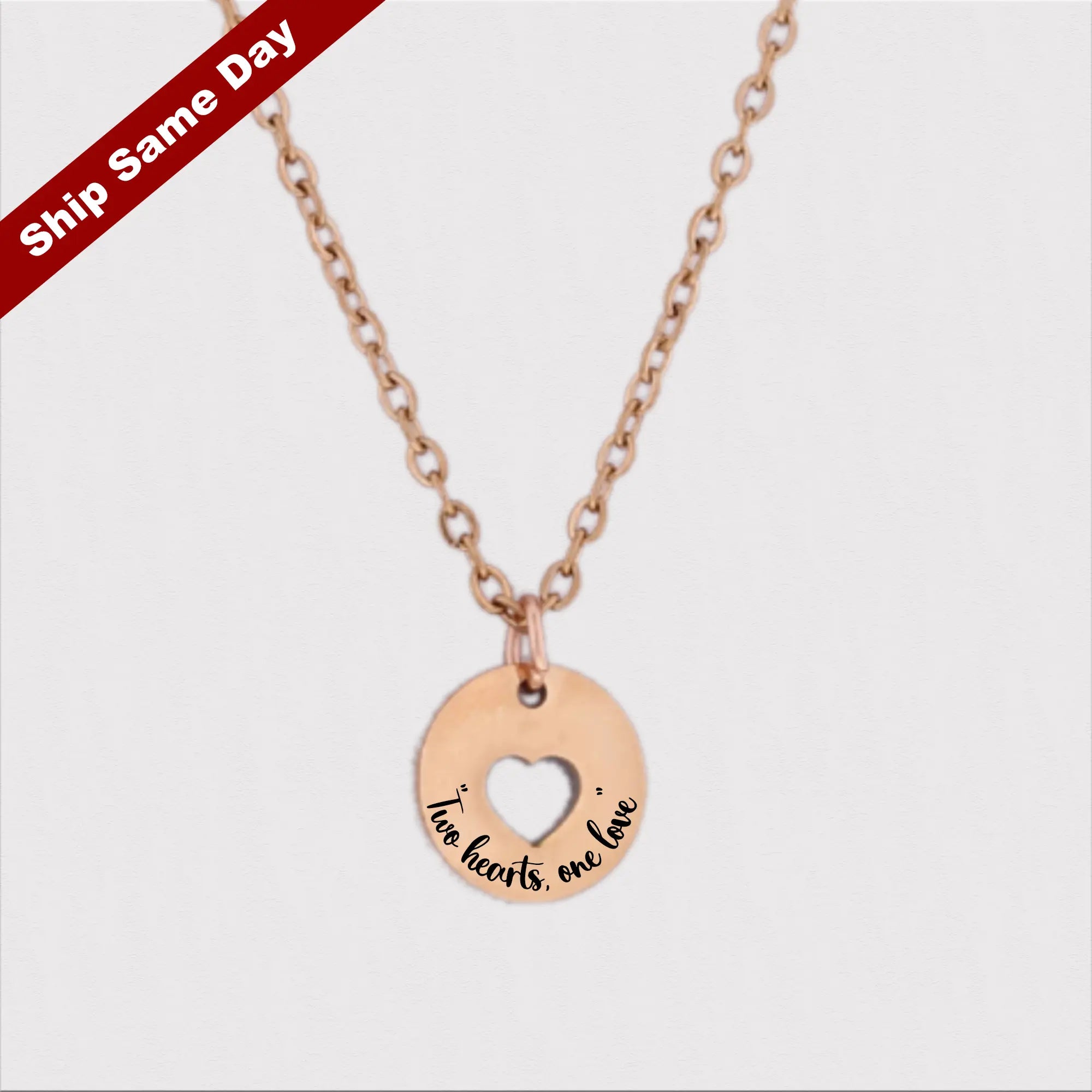HeartCutOutDiscNecklace Heart charm necklace