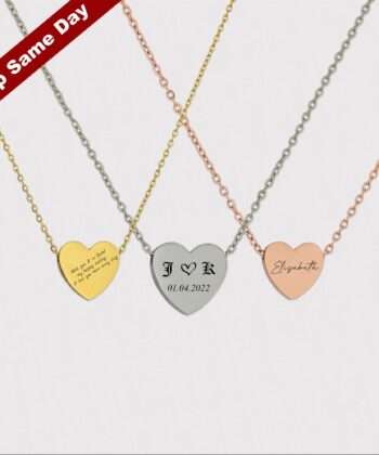 Heart Name Necklace, Handwritten Necklace
