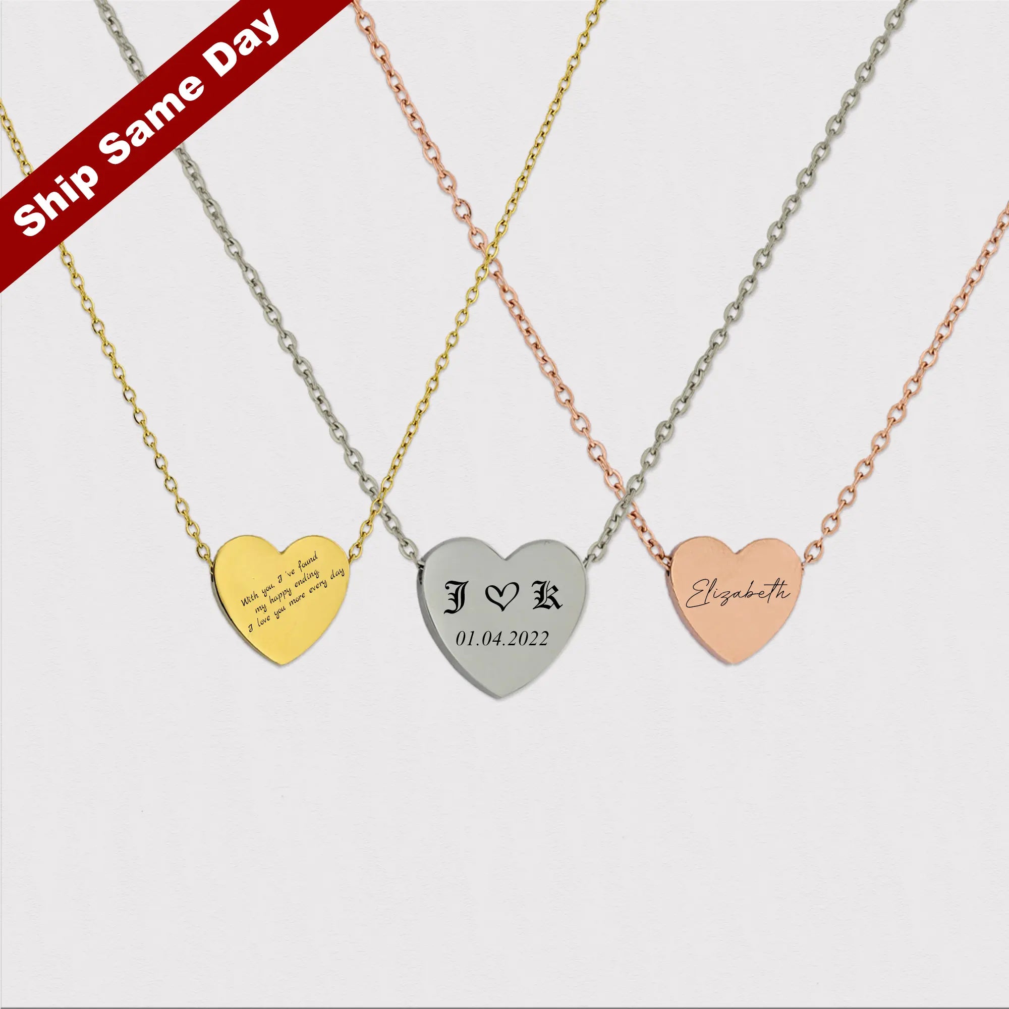HeartNameNecklace Heart Name Necklace, Handwritten Necklace