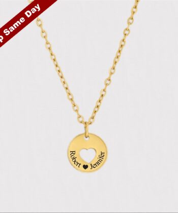 Heart initial necklace, Love Necklace