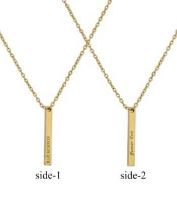 KCL14 3D Bar Necklace,4 side necklace,Date Necklace,Minimalist Necklace,Necklace for women,Signature Necklace,coordinate necklace,custom name necklace,engraved necklace,gift for boyfriend,gift for men,gold bar necklace,his and hers gifts
