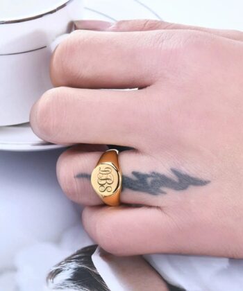 LettersignetRing Gold Signet Ring, Gold Ring