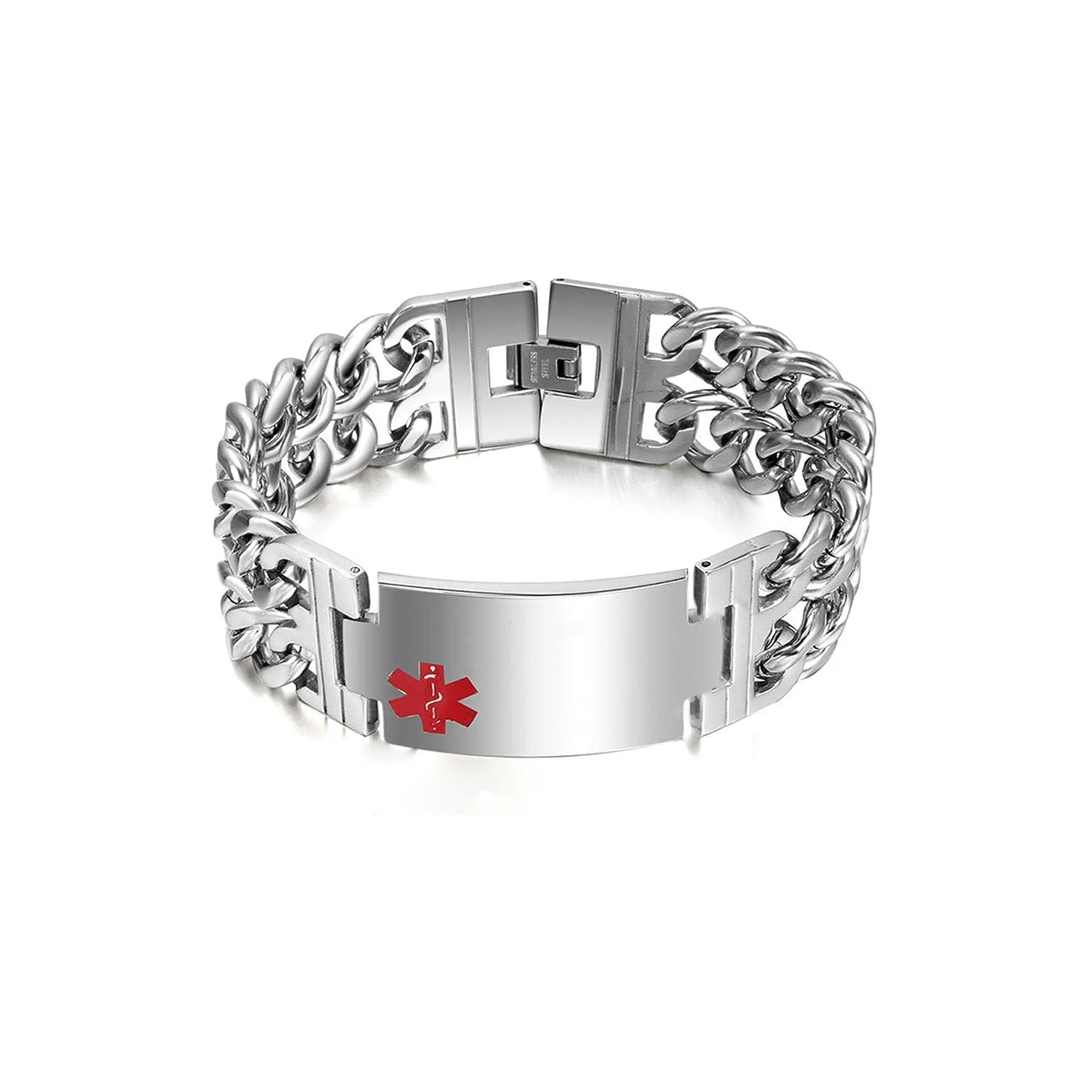 MedicalId_fb23651c-399a-4de7-90fd-e2c6628043a1 Double Cuban Chain Bracelet