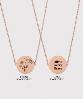 Birth Month Pendant , Flower Necklace