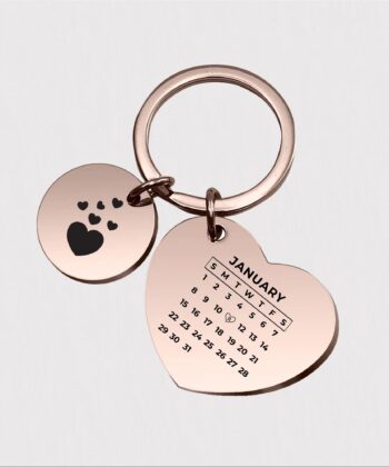 Personalizedkeychain calendar keychain, Date Keychain
