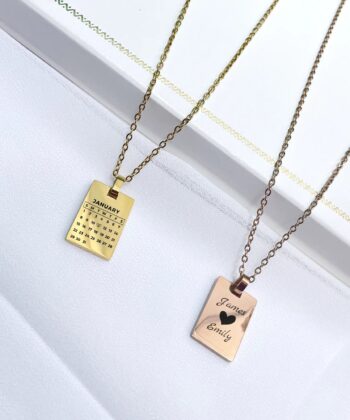 tag name necklace.