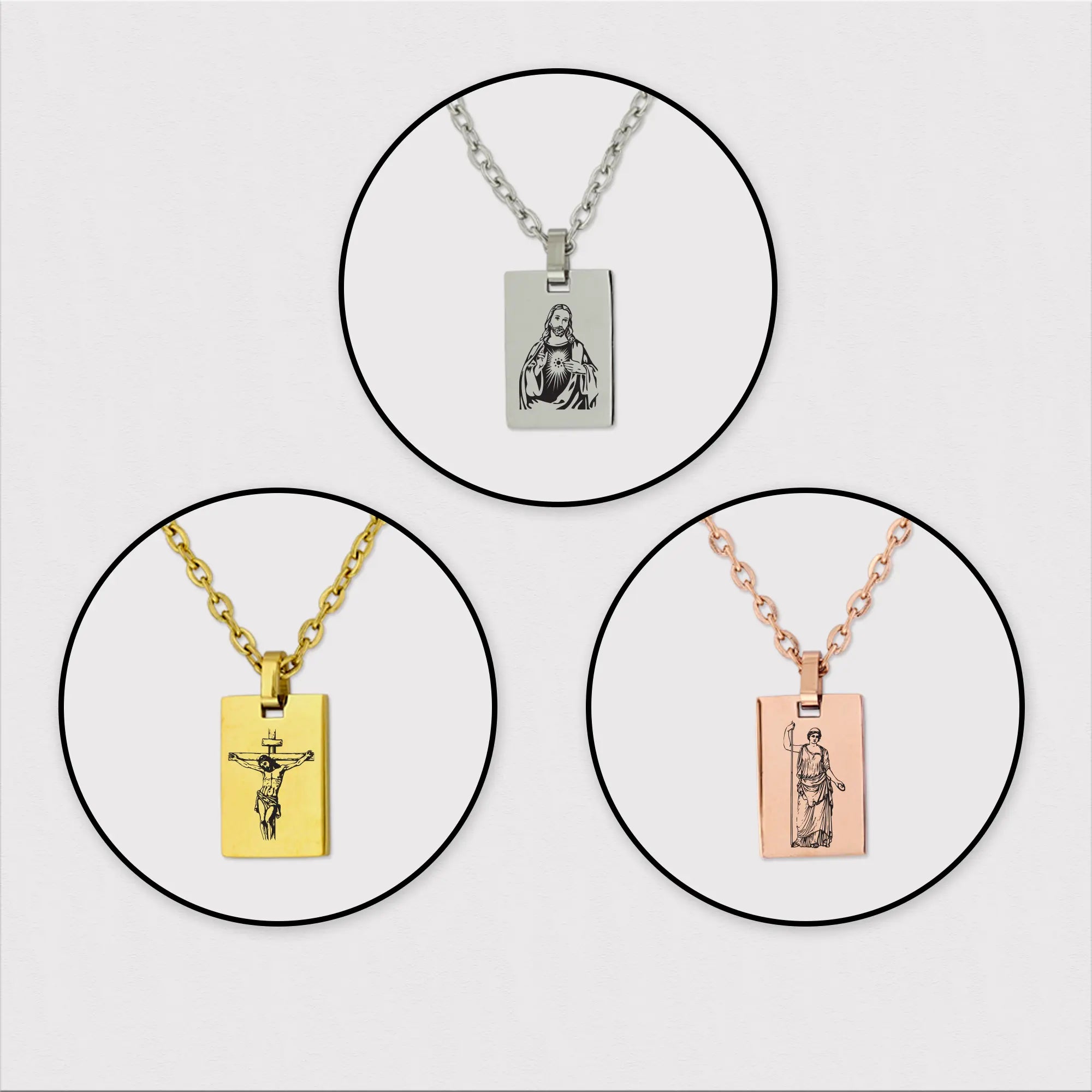 ReligiousGodVirgen Religious jewelry Photo Engraved Necklace