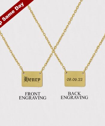 Personalized Square Necklace Tag, Wedding Gifts
