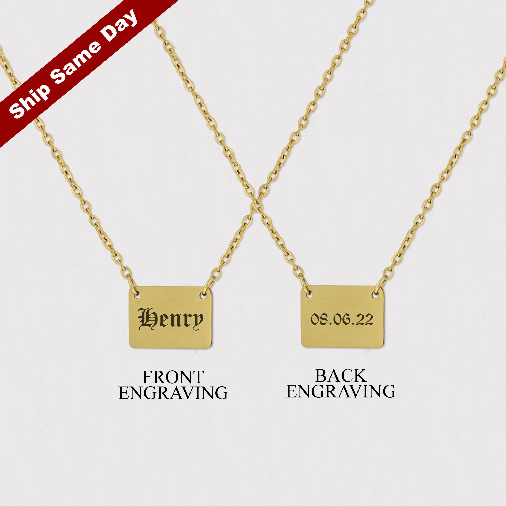 SquareNecklaceTag Personalized Square Necklace Tag, Wedding Gifts