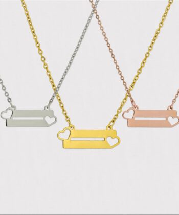 TwoHearts Nameplate Necklace, couple gifts