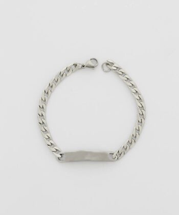UnisexMen_sWomen_s Unisex Silver Curb Chain ,Bracelet Men