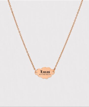 dainty name necklace, tiny cloud pendant