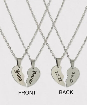 friendNecklace Split Heart silver Best Friend Necklace, Matching Necklace