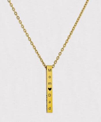 Vertical Square Gold Name Bar Necklace , Square Necklace
