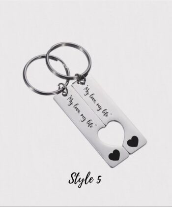 personalisedtext Couple Keychain Set Heart
