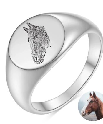 royalpetportrait Signet Ring, custom dog tag