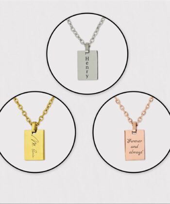 Initial men Rectangular Necklace